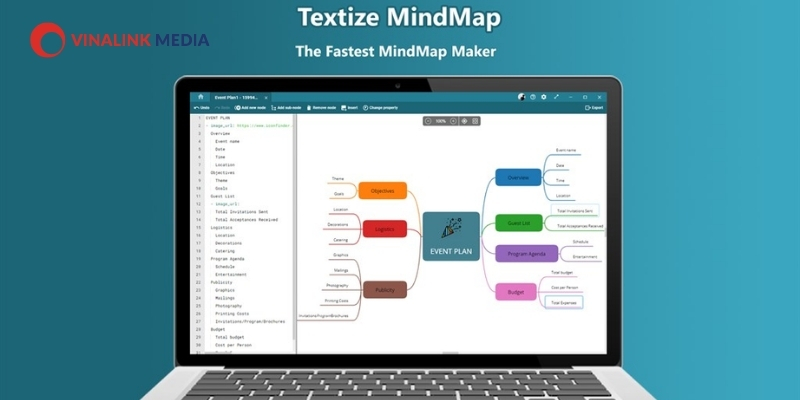 công cụ vẽ mindmap online Textize Mindmap 